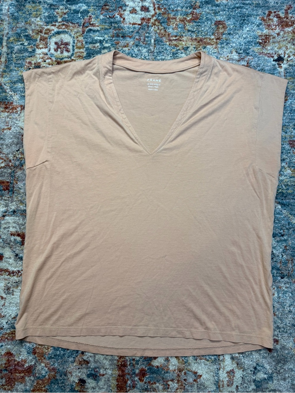 Frame Denim Sleeveless V-Neck Tank in Light Beige